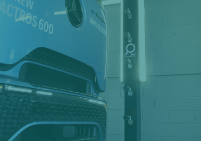 Vehicle driving through FleetScout Automated Vehicle Inspection System